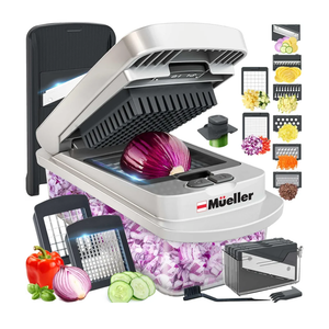 Mueller Pro-Series 10-in-1, 8 Blade Vegetable Chopper, Mandoline Slicer, Food Chopper with Container, Fruit Slicer, Kitchen Gadgets & Accessories, Home Essentials