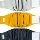 Wegreeco Washable Male Dog Belly Wrap - Pack of 3 - (Gold,Black,Grey,XX-Large)