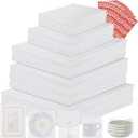 400PCS Moving Packaging Supplies,300 Cushioning Foam Pouches and Sheets,4 Sizes(16"x12",12"x12",12"x7.8",7.8"x7.8") with 100 Fragile Stickers,Packaging Foam Pouches for Protect Dishes Glasses Storage