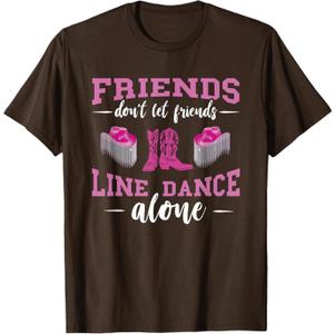 Line Dance Friends Line Dance Boots Hat Line Dancing Group T-Shirt, Women Small