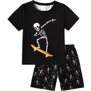 MyFav Boys Pajamas Sets Glow in Dark Skull Sleepwear Kids size 11/12Y