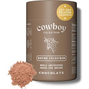 COWBOY COLOSTRUM Powder - Bovine Colostrum Powder for Women & Men - First Day Milking Whole Colostrum - Grass Fed Colostrum Supplement for Gut Health, Immunity, Skin & Hair (Chocolate, 40 Servings)