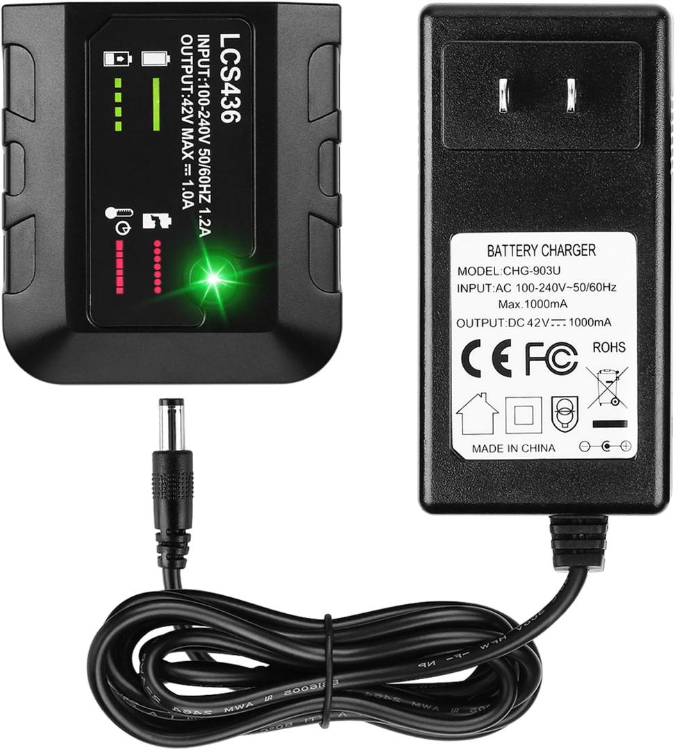40V Battery Charger LCS436 Replacement for Black and Decker 36v 40V Max Lithium Battery Charger LBXR36 LBX36 LBXR2036 LBX1540 LBX2040 LBX2540 Black and Decker 40 Volt