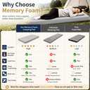 CYMULA Memory Foam Camping Mattress Pad,Sleeping Pad for Camping,Non-Slip Bottom Floor Car Mattress Bed with Retaining Portable Roll up Mattress Pad Mat for Travel Truck Guest Bed Tent