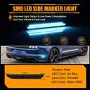 Rear Fender LED Side Marker Lights for Fo-rd Mus-tang GT 2015-2023, Mus-tang Smoked Lens Side Bumper Marker Lamps, [Ultra-Bright] Ice Blue LED Side Markers Turn Signal Lights, 2 PCS