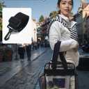 Fammart Clear Bag for Stadium Events, 12x6x12 Jelly Tote Bag for Women with Zipper for Beach Sports Concerts Work