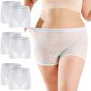 CARER Mesh Underwear Postpartum 6 Pack Postpartum Essentials Breathable,High Waist Hospital Provide C section Underwear White (Large)