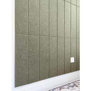 Shiplap Felt Wall Panels for Interior Decor, Accent Paneling for Bedroom & Office, Peel and Stick, Sound Absorbing 24 Pack Felt Wall Tiles with Adhesive - Olive
