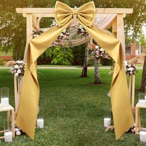 Giant Bow Decor Oversized Big Bows Decoration for Room Wall Backdrop 75x18 Inch Ribbon Tie for Wedding Birthday Party Baby Shower Supplies(Gold,Satin)