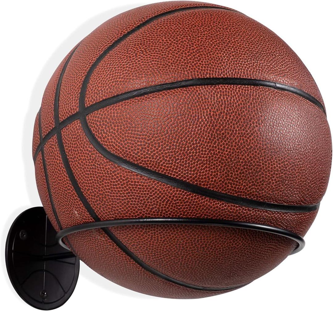 Wallniture Sporta Wall Mounted Ball Storage Sports Ball Holder Rack Display Storage Steel (Black)