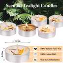 Citronella Scented Tealight Candles Outdoor, 64 Pack - 4-Hour White Tea Lights, 100% Natural Palm Wax Tea Lights Candle, Paraffin-Free, Scented Votive Candles for Indoor/Outdoor Use