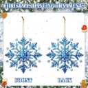 Soaoo 36 Pcs 7.87" Christmas Snowflakes Ornaments Blue Outdoor Double Sided Christmas Hanging Decoration Plastic Crafts Ornaments for Xmas Winter Holiday Office Home Yard Porch