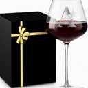 MNZZ Initial Crystal Wine Glasses for Women Mothers Gifts for Mom Day Wife Grandma Friend Sister Her, Monogrammed A-Z Personalized Glass Gift Customized Mother's Graduation Birthday,A