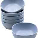 5PCS 4.5 OZ Small Dessert Bowls, 3.7 x 3.7 x 1.2 In Stacked Pinch Bowls, Wheat Straw Mini Prep Bowls, Unbreakable Dipping Saucers for Side Dishes, Seasoning, Snack, Appetizer (Blue)