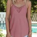 Yousify Womens Summer Tank Tops Lace Ribbed Knit Sleeveless Cami Shirts Casual Loose Fit Tunics (S)