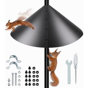 19 Inch Squirrel Baffle, Large Squirrel Proof Cone Guard Blocker, Outdoor Pole Mount Squirrel Deterrent for Bird Feeder Pole & Bird House, Wild Bird Feeder Accessories