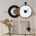 35x20 Inch Modren Wall Clock, Quiet Oversized Home Accent for Living Room, Large