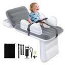 omzer Inflatable Toddler Airplane Bed: Upgrade Airplane Seat Extender for Kids with Cup Holder & Seat Belt - Portable Baby Travel Bed with Travel Bag & Quick Inflation Hand Pump