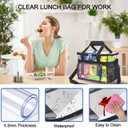 Clear Lunch Bag 20-Can with Adjustment Shouder Strap for Women/Men, Reusable Clear Lunch Box, Clear Tote Bag Stadium Approved for Work,School,Picnic,Security Check