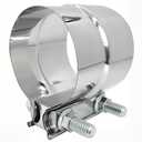 2.5 inch Exhaust Clamp Stainless Steel Muffler Band Clamps for 2.5" Inner Diameter to 2.5" Outer Diameter Turbo Downpipe Exhaust System Repair - 1 Piece