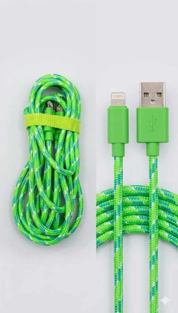Braided Green and Blue Charging Cable

Lightning 