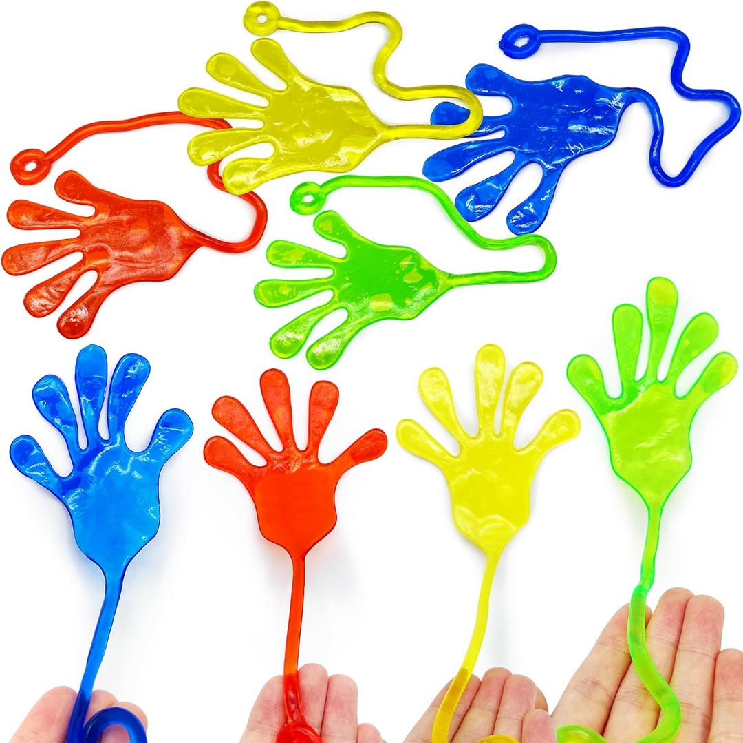 10 Pcs Large Sticky Hands Bulk Party Favors for Kids, Jumbo Stretchy Sticky Hand Toys for Classroom Prizes, Students Favors, Giant Sticky Sensory Toys for Easter Egg Fillers, Goodie Bag Stuffers