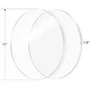 1/8" Round Plexiglass Sheet | Clear Acrylic Circle, Round Cake Disk Acrylic Sheet, Plexiglass Table Top, Round Acrylic Backdrop| Clear | Custom Size | 2 Pack
