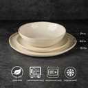 AmorArc Ceramic Dinnerware Sets,Handmade Reactive Glaze Stoneware Plates and Bowls Sets,Highly Scratch Resistant | Dishwasher & Microwave Safe Dishes Set,Service for 8 (24pc)