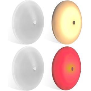 THALASSA 4.5inch 12V RV Ceiling Lights Interior with Dimmer Switch of 3000K Warm White, Red Night Light Mode, 4.5W Small Flush-Mounted Ceiling Lamp (Loanword) Lights for Campers Caravans, 4-Pack