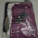 Ficerd 3 Pack Women's Ribbed Long Sleeve Tops, Crew Neck Slim Fit Undershirts Knit Basic Casual Stretch Layering Tee Shirts (Small, Black, Gray Green, Dark Violet)