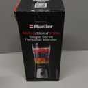 Mueller Smoothie Blender for Smoothies - Personal Blender for Shakes, Frozen Drinks, Baby Food & More, 15oz Travel Cup and Lid, Durable Stainless Steel Blades for Powerful Blending Performance, Black