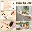 1 Pcs Natural Window Sill Plant Shelf for Plants 21.7 x 7.1 x 5.9 Inch Windowsill Extender Window Plant Floating Shelves No Drilling Wooden Bracket for Cat Perch Planters (Rounded Corner)