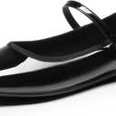 DREAM PAIRS Women's Ballet Flats Mary Jane Shoes, Round Toe Comfortable Dressy Casual Slip-on Work Daily Soft Flat Shoes (7, Black-pat)