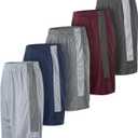 Essential Elements Athletic Shorts for Men - Men's Basketball Shorts - Sports Shorts for Workout, Gym, Running (5 Pack/Set D, Medium)