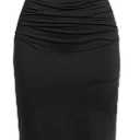 Girl's Off The Shoulder Ruched Maxi Dress Asymmetrical Short Sleeve Split Bodycon Dresses Long for 8-12Y