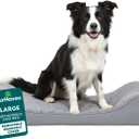 FurHaven Orthopedic Dog Bed for Large Dogs, Luxe Lounger Contour Mattress with Solid Orthopedic Foam Slab for Joint Support, Removable Washable Cover, Large, Plush Suede, Gray