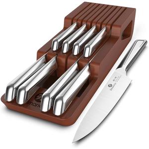 imarku Knife Set, 10 PCS Japanese Stainless Steel Knife Block Set, Kitchen Knife Sets with Wooden Drawer Organizer, Drawer Knife Set,Dishwasher Safe, Ultra Sharp Chef Knife, Gifts for Women Men The Forest Stewardship Council