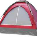 2 Person Camping Tent with Rain Fly and Carrying Bag - Lightweight Outdoor Tent for Backpacking, Hiking, or Beach Use by Wakeman Outdoors (Red)