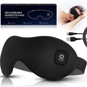 Heated Eye Mask, Cordless Dry Eye Mask Washable Warm Eye Compress Mask with Flaxseed, USB Electric Eye Heating Pad for Stye Sinus Blepharitis MGD Eye Fatigue Gifts for Men Women (Cotton)