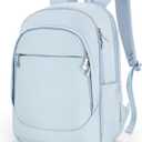 LIGHT FLIGHT Travel Laptop Backpack Women, 15.6 Inch Laptop Backpack with USB Charging Hole, Water Resistant College Bookbag, Black Computer Backpacks for Work,Light Blue