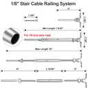 BLIKA 30 Pairs 1/8" Cable Railing Kit Swage Toggle Turnbuckle Hardware, Adjustable Angle T316 Stainless Steel Cable Railing Kits for 2"x2", 4"x4" Wood Posts, Deck Cable Railing Kits for Stairs, BL025
