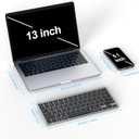 OMOTON 2.4G Wireless Keyboard, Ultra-Slim Compact Mini Keyboard with Type-C & USB-A Receiver, Compatible with Desktop Laptop Tablet PC Smart TV and Windows 11/10/8/7 - Grey