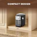 Rounexes Electric Flat Burr Coffee Grinder, Compact Coffee Grinder for Home Use, Burr Mill Grinder with 17 Precise Grind Settings, 7oz Large Hopper, Removable Burr & Coffee Container