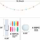 Hanging Photo Display with Clips, Boho Wooden Bead Garland Collage Picture Frame Wall Decor, Photo String with 10 Different Random Colors Wood Clips for Bedroom Room Decor, Christmas Teen Girls Gifts (Multicolor)