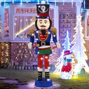 3D Lighted Christmas Nutcracker Soldier for Home Indoor Outdoor Decoration,34" Lighted-up Nutcracker Soldier Christmas Decor with Lights,Christmas Holiday Display，Christmas Decorations Outdoor