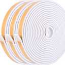 Kikerike Self Adhesive Foam Tape Weatherstrip 1in x 1/2in x 20Ft High Density Foam Insulation Strips Seal Weather Stripping with Strong Adhesive for Door and Window Sound Isolation Soundproofing