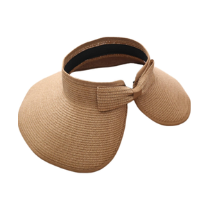 Women's Sun hat, UV Protection, Straw Beach hat, Foldable Wide Brim Ponytail, Packable for Travel Summer, Khaki