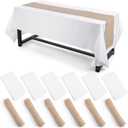Oudain 12 Pack 12 x 108 Inch Burlap Table Runner with 6 Pack 54 x 108 Inch Plastic Table Cover Rustic Wedding Party Decoration Disposable Plastic Tablecloths for Wedding Graduation Birthday
