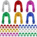 Geyoga 36 Pcs Foil Tinsel Wigs Fancy Dress Metallic Shiny Wig 80s Photo Booth Props Disco Women Cosplay Supplies (Colorful)