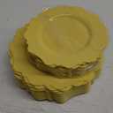 COLOSUS Disposable Lemon Yellow Plastic Plates 60Pcs, Light Baby Yellow Party Plates, Heavy Duty 30 Dinner plate 10.5 and 30 Salad/Dessert Plate 8.25 for Easter day Party Dinner